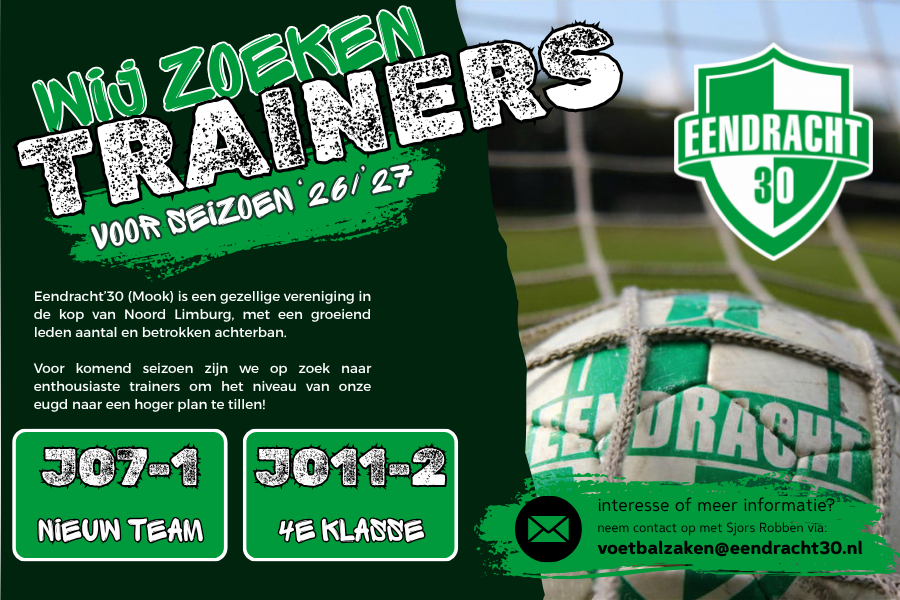 Vacatures Trainers Jeugd
