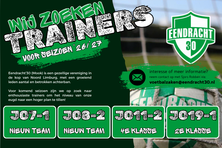 Vacatures Trainers Jeugd