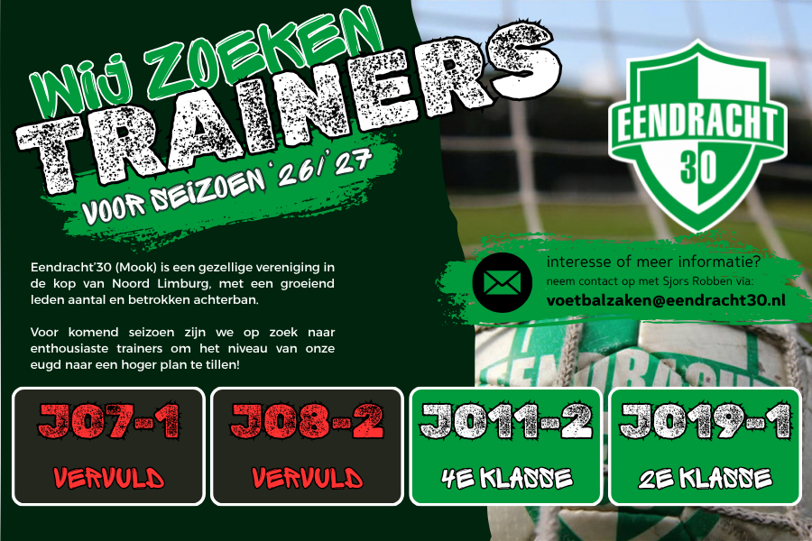 Vacatures Trainers Jeugd